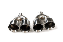 Load image into Gallery viewer, Dual Slant-Cut Stainless Steel Exhaust Tip – 10" Long Blue, Black, Silver Universal Bolt-On Exhaust Pipe
