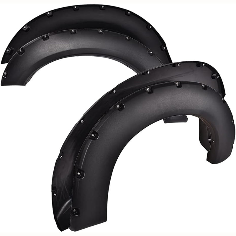 Fender Flares Compatible with 1999-2016 Ford F-250 F-350 Super Duty, Rough Textured Bolt-Riveted Style 4pc