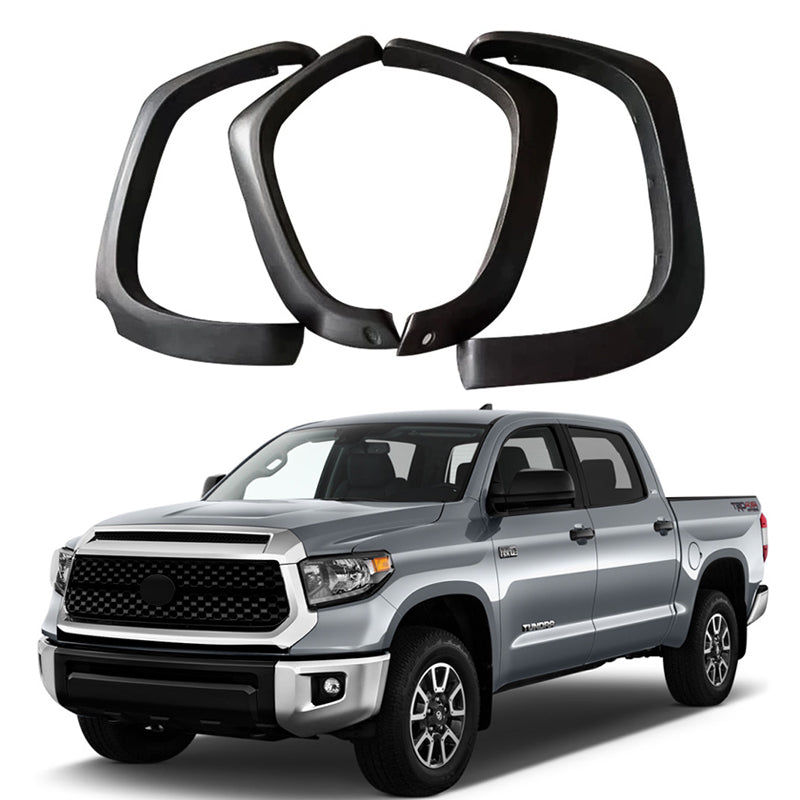 Fender Flares for 2007-2025 Toyota Tundra, Pocket-Riveted Style ABS Thermo Plastic, Matte Black