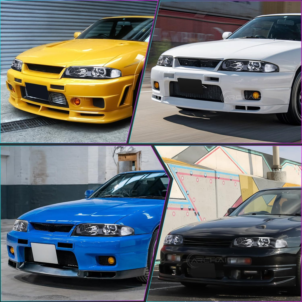 LED DRL Headlight & Turn Signal Assembly for Nissan Skyline R33 GT-R GT-S GT-T (1993–1998)