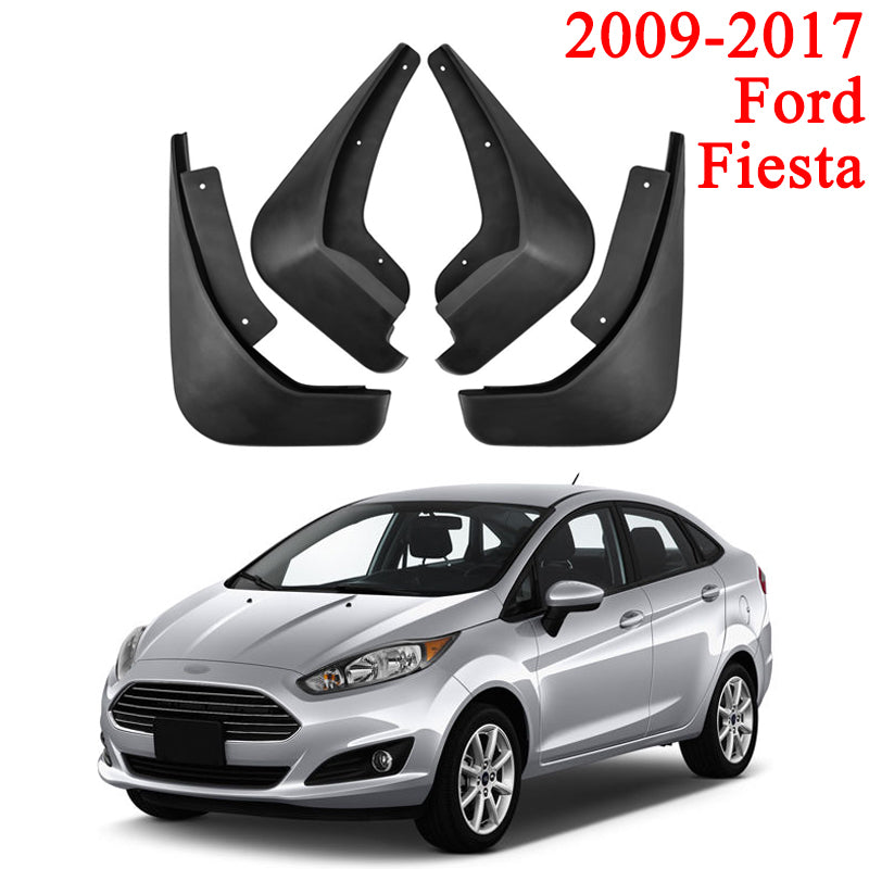 Mud Flaps for 2009-2017 Ford Fiesta - Front & Rear Splash Protection (4-Piece Set)
