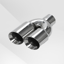 Load image into Gallery viewer, Dual Slant-Cut Stainless Steel Exhaust Tip – 3" Inlet, 8.27" Outlet, 12" Long Universal Bolt-On Exhaust Pipe