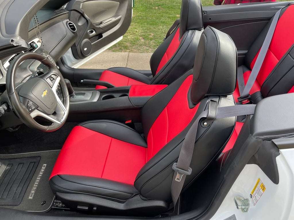 Chevy Camaro Coupe Seat Covers (2010–2015, LT/LS/RS/SS) – Custom Fit Full Set, Waterproof Faux Leather