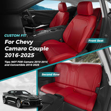 Load image into Gallery viewer, Custom Fit Seat Covers for Chevy Camaro Coupe (LT/LS/RS/SS)(2016-2025) – Full Set, Waterproof Faux Leather