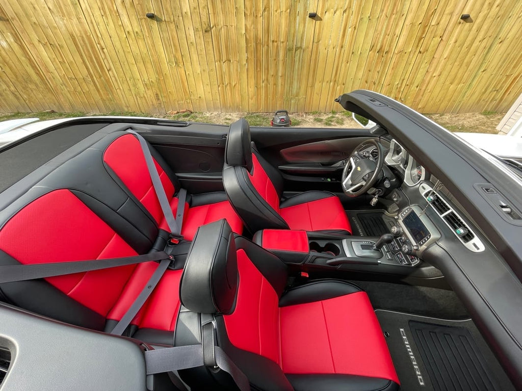 Chevy Camaro Coupe Seat Covers (2010–2015, LT/LS/RS/SS) – Custom Fit Full Set, Waterproof Faux Leather