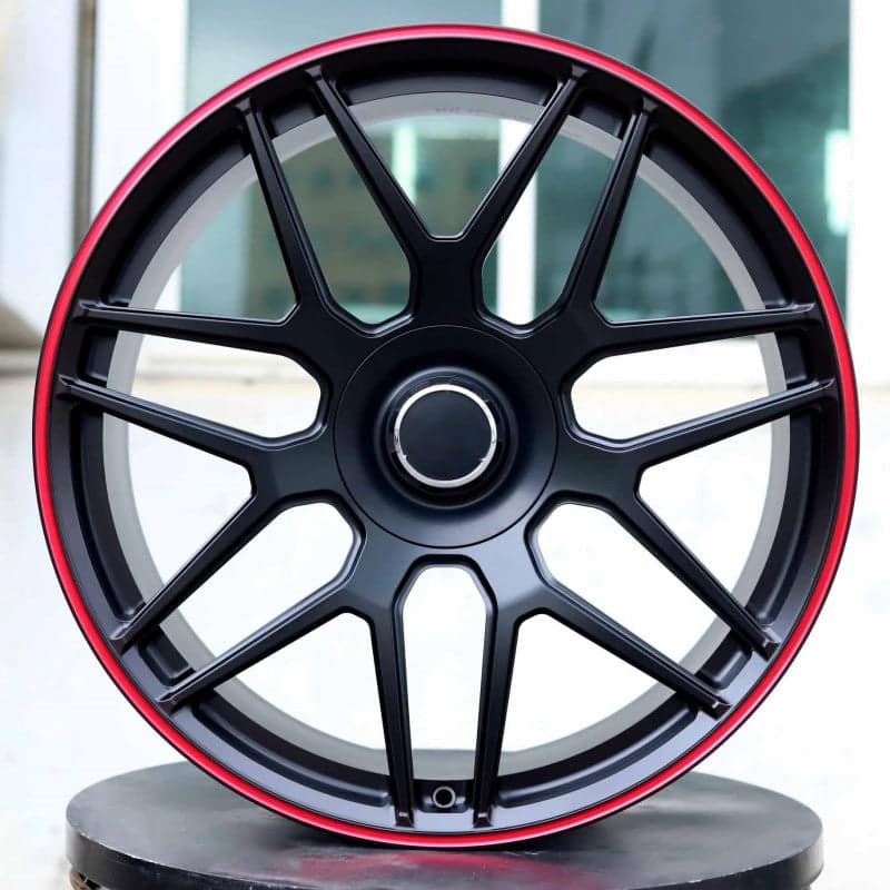 Forged wheels 21, 22 inches suitable for Mercedes-Benz G500, G63  Black with Red Lip Wheels(1PC)