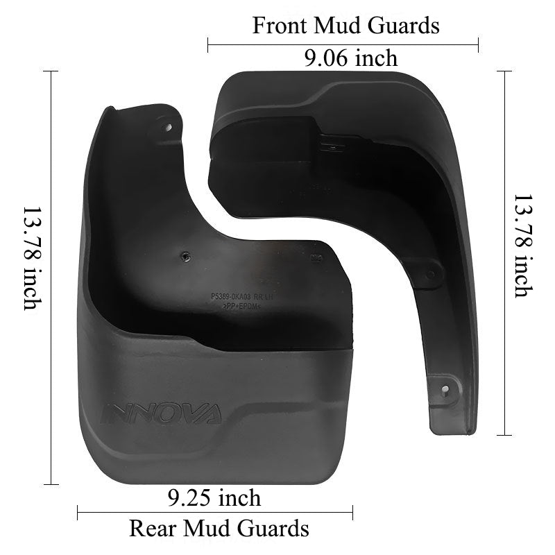 Mud Flaps Mud Guards Fit for 2016-2021 Toyota INNOVA, Front & Rear Mud Splash Guards Accessories - 4 Pcs