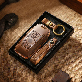 Genuine Leather Key Fob Cover for BMW