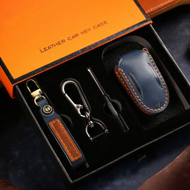 Genuine Leather Key Fob Cover for Tesla Model 3/Y/S/X