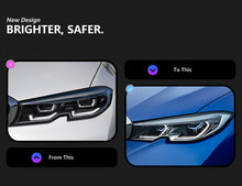 Load image into Gallery viewer, Laser Style Headlights for BMW 3 Series G20/G21 Pre-LCI 2019–2022 Assembly Upgrade, Amber DRL