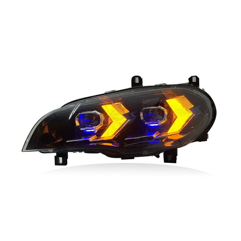 LED Headlights For BMW X5 E70 2007-2013 Double Lens Arrow Style Assembly Pair