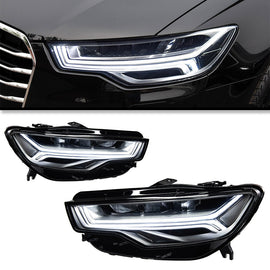 Audi A6 C7/PA (2012–2018) Matrix-Style LED Headlights Assembly – High-End Projector Lens Upgrade