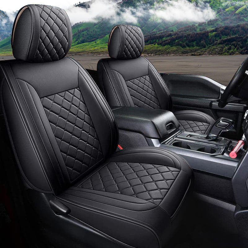 Custom Leather Car Seat Cover Full Set Fit For Ford F150 (2009-2025), F250, F350, F450(2017-2025)