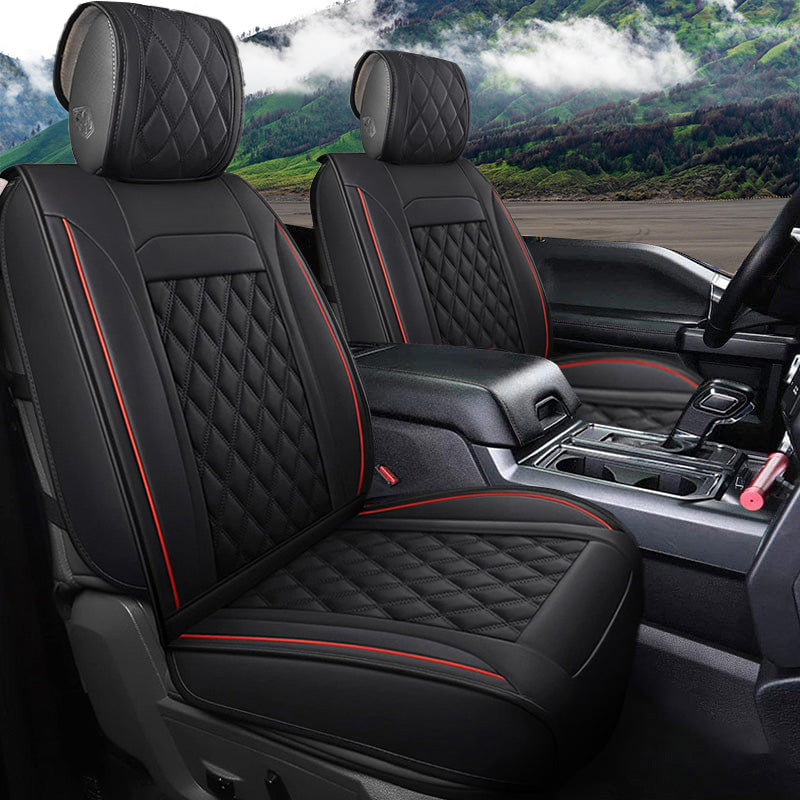 Custom Leather Car Seat Cover Full Set Fit For Ford F150 (2009-2025), F250, F350, F450(2017-2025)