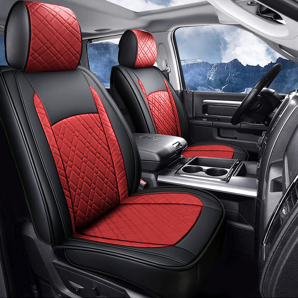 For Dodge Ram Leather Car Seat Covers Compatible with Ram 1500(2009-2025), Ram 2500(2010-2025), Ram 3500(2010-2025)