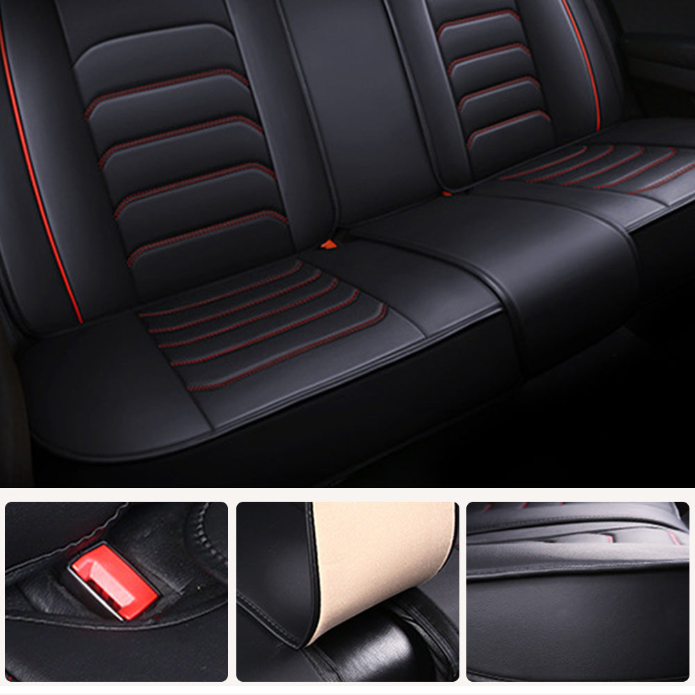 Universal Faux Leather Car Seat Covers 5-Piece Set – Waterproof, Easy Install, Fit SUV, Sedan & Truck
