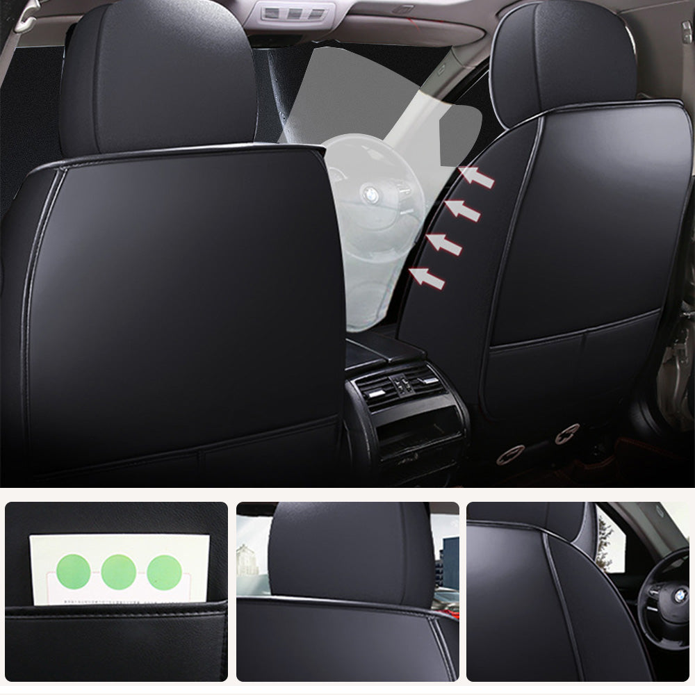 Universal Faux Leather Car Seat Covers 5-Piece Set – Waterproof, Easy Install, Fit SUV, Sedan & Truck