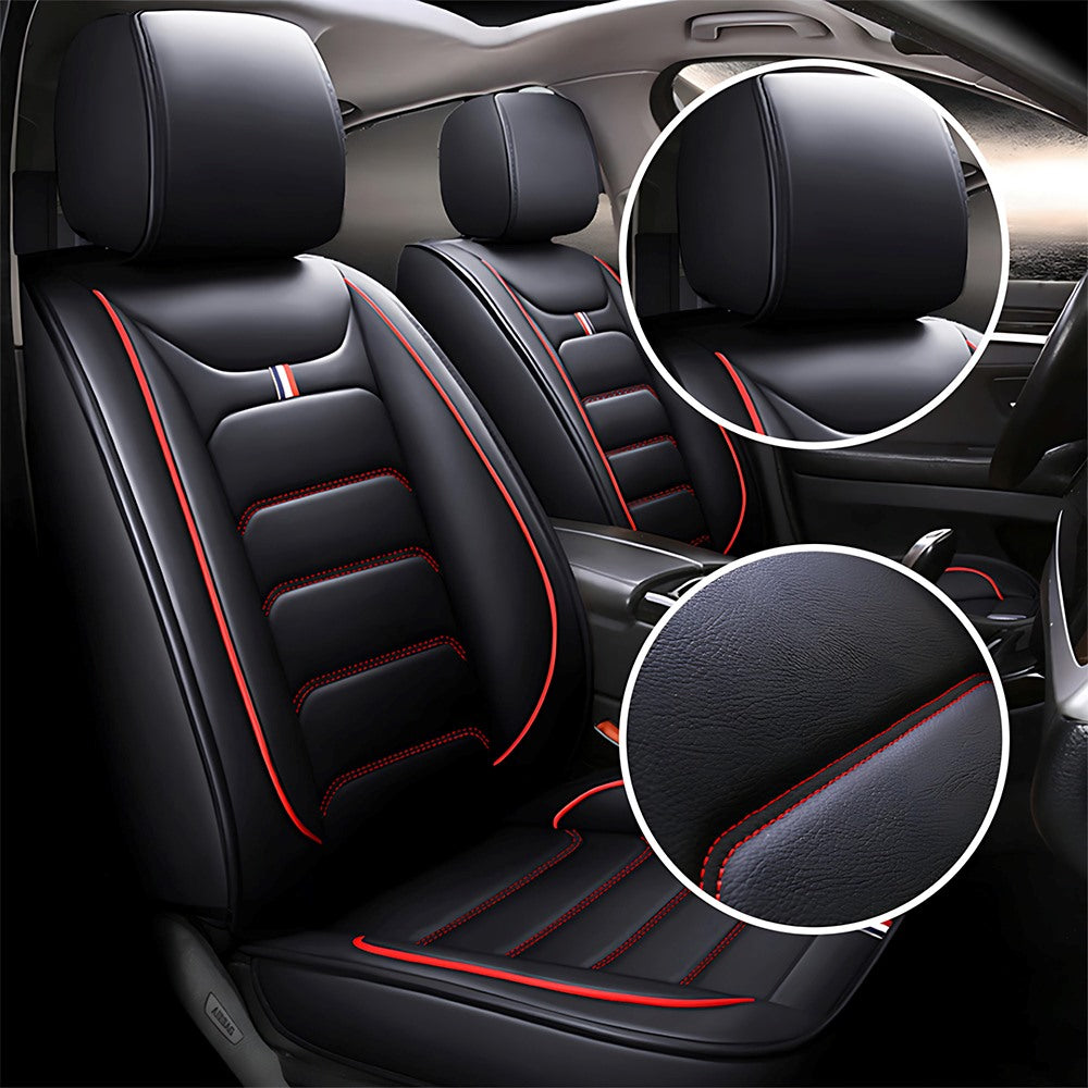 Universal Faux Leather Car Seat Covers 5-Piece Set – Waterproof, Easy Install, Fit SUV, Sedan & Truck