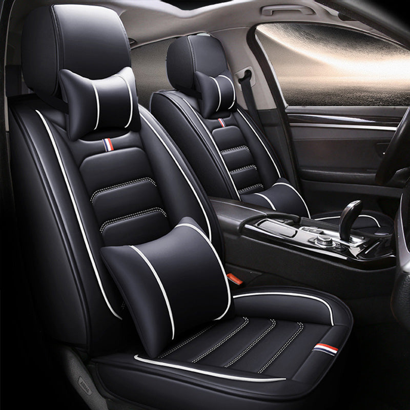 Universal Faux Leather Car Seat Covers 5-Piece Set – Waterproof, Easy Install, Fit SUV, Sedan & Truck
