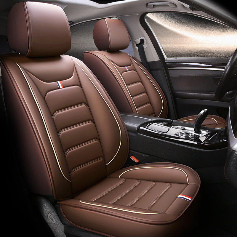 Universal Faux Leather Car Seat Covers 5-Piece Set – Waterproof, Easy Install, Fit SUV, Sedan & Truck