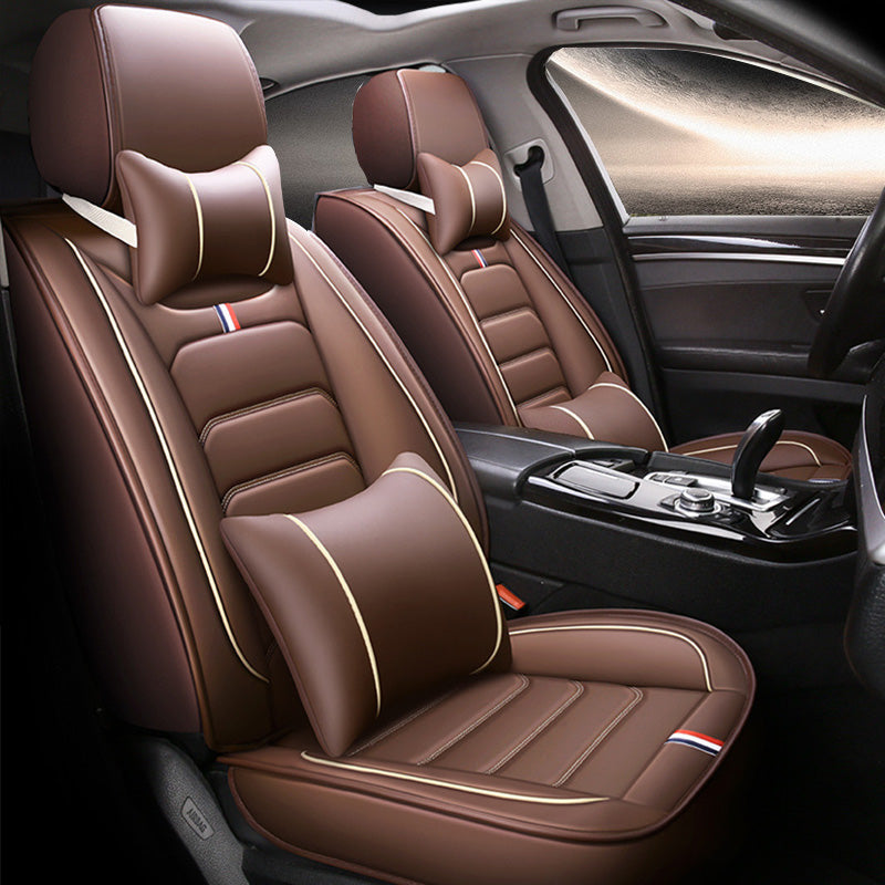 Universal Faux Leather Car Seat Covers 5-Piece Set – Waterproof, Easy Install, Fit SUV, Sedan & Truck