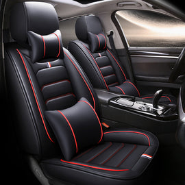 Universal Faux Leather Car Seat Covers 5-Piece Set – Waterproof, Easy Install, Fit SUV, Sedan & Truck