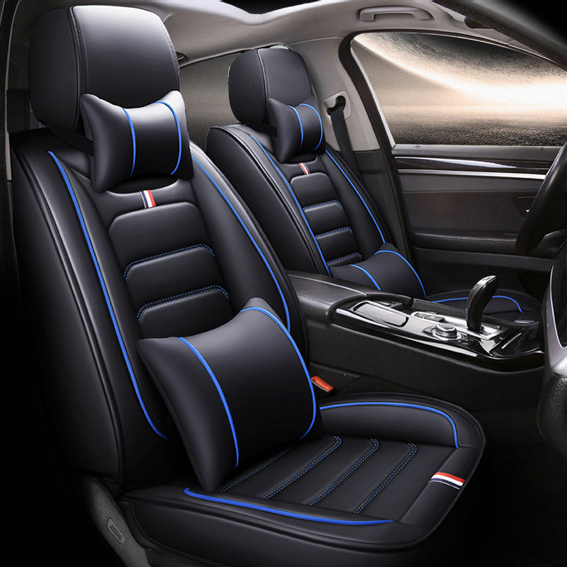 Universal Faux Leather Car Seat Covers 5-Piece Set – Waterproof, Easy Install, Fit SUV, Sedan & Truck