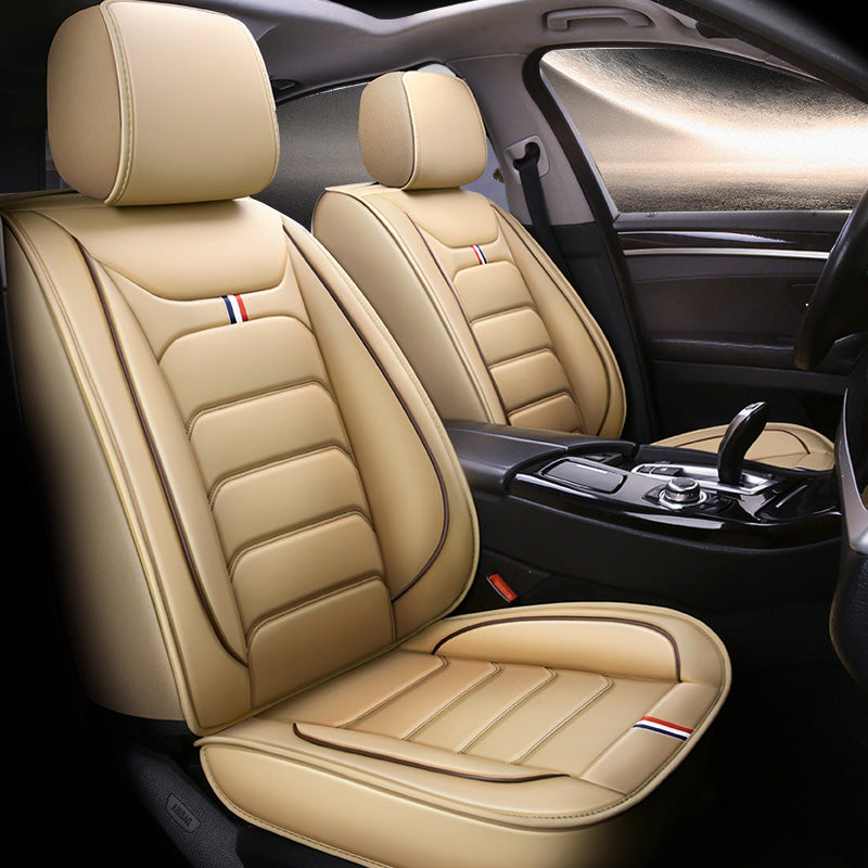 Universal Faux Leather Car Seat Covers 5-Piece Set – Waterproof, Easy Install, Fit SUV, Sedan & Truck