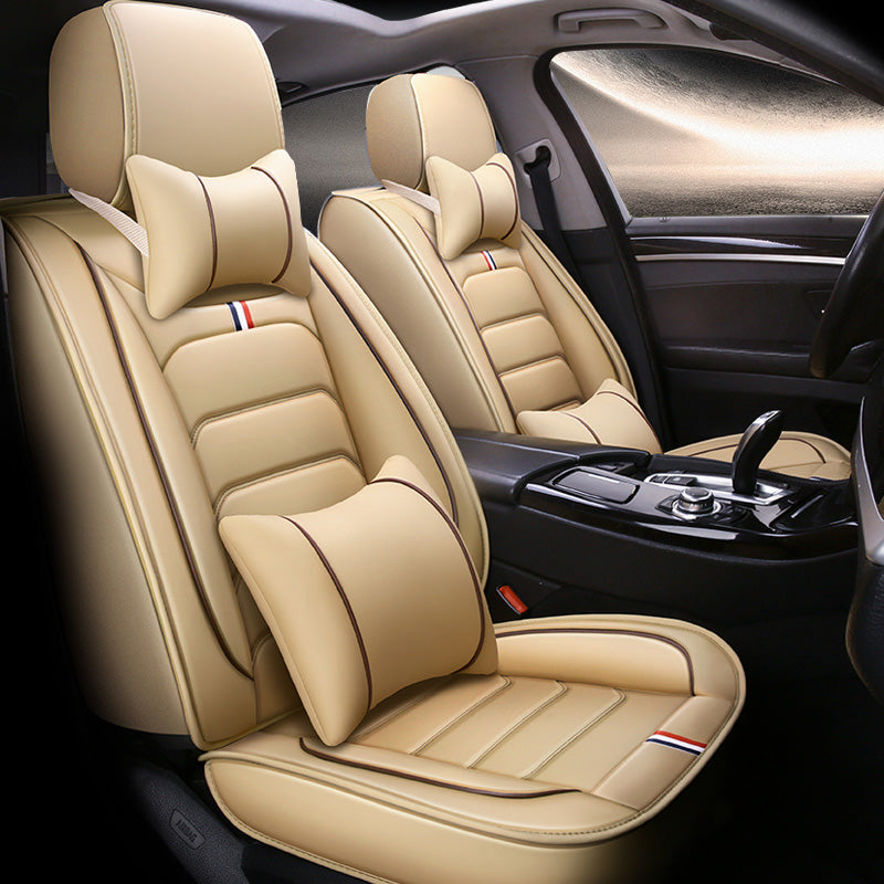 Universal Faux Leather Car Seat Covers 5-Piece Set – Waterproof, Easy Install, Fit SUV, Sedan & Truck