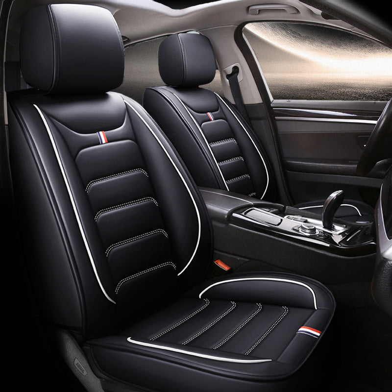 Universal Faux Leather Car Seat Covers 5-Piece Set – Waterproof, Easy Install, Fit SUV, Sedan & Truck