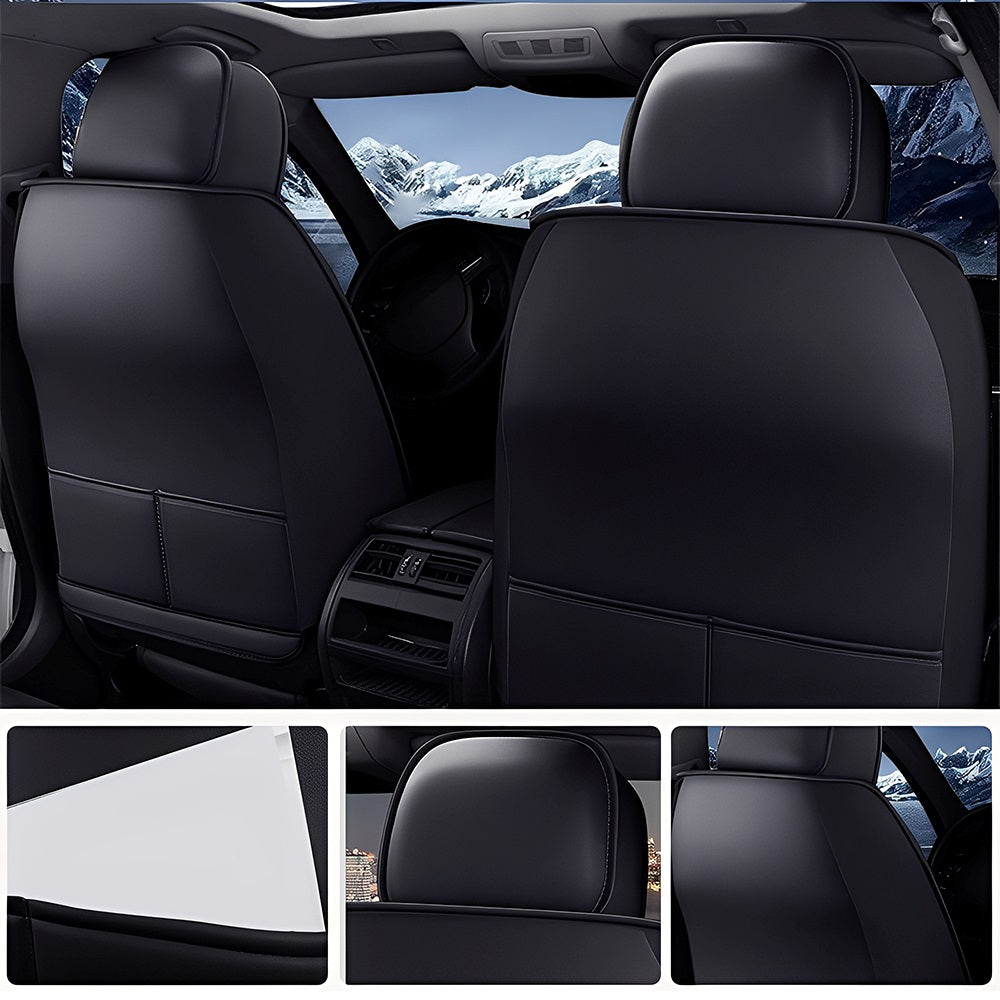 Universal Fit Faux Leather Car Seat Covers – 5-Piece Set, Waterproof, Easy Care for Most Vehicles