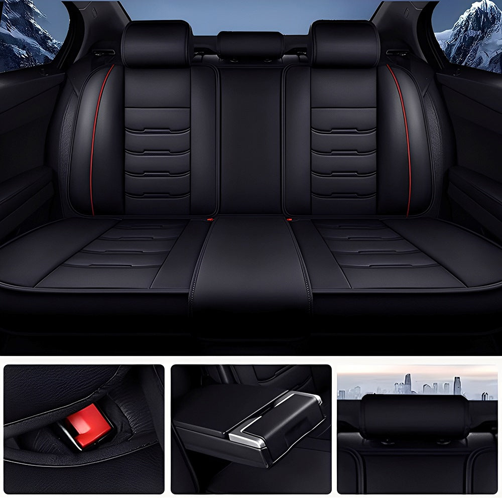 Universal Fit Faux Leather Car Seat Covers – 5-Piece Set, Waterproof, Easy Care for Most Vehicles