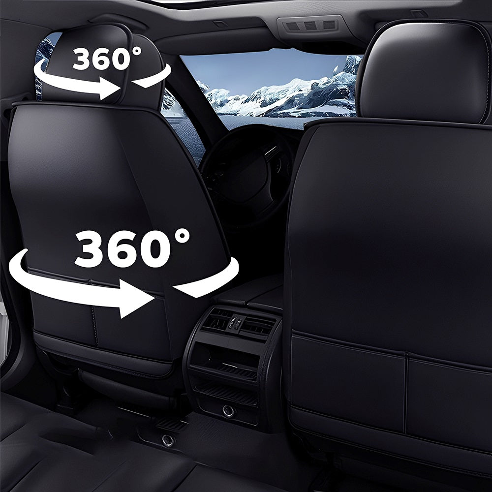 Universal Fit Faux Leather Car Seat Covers – 5-Piece Set, Waterproof, Easy Care for Most Vehicles