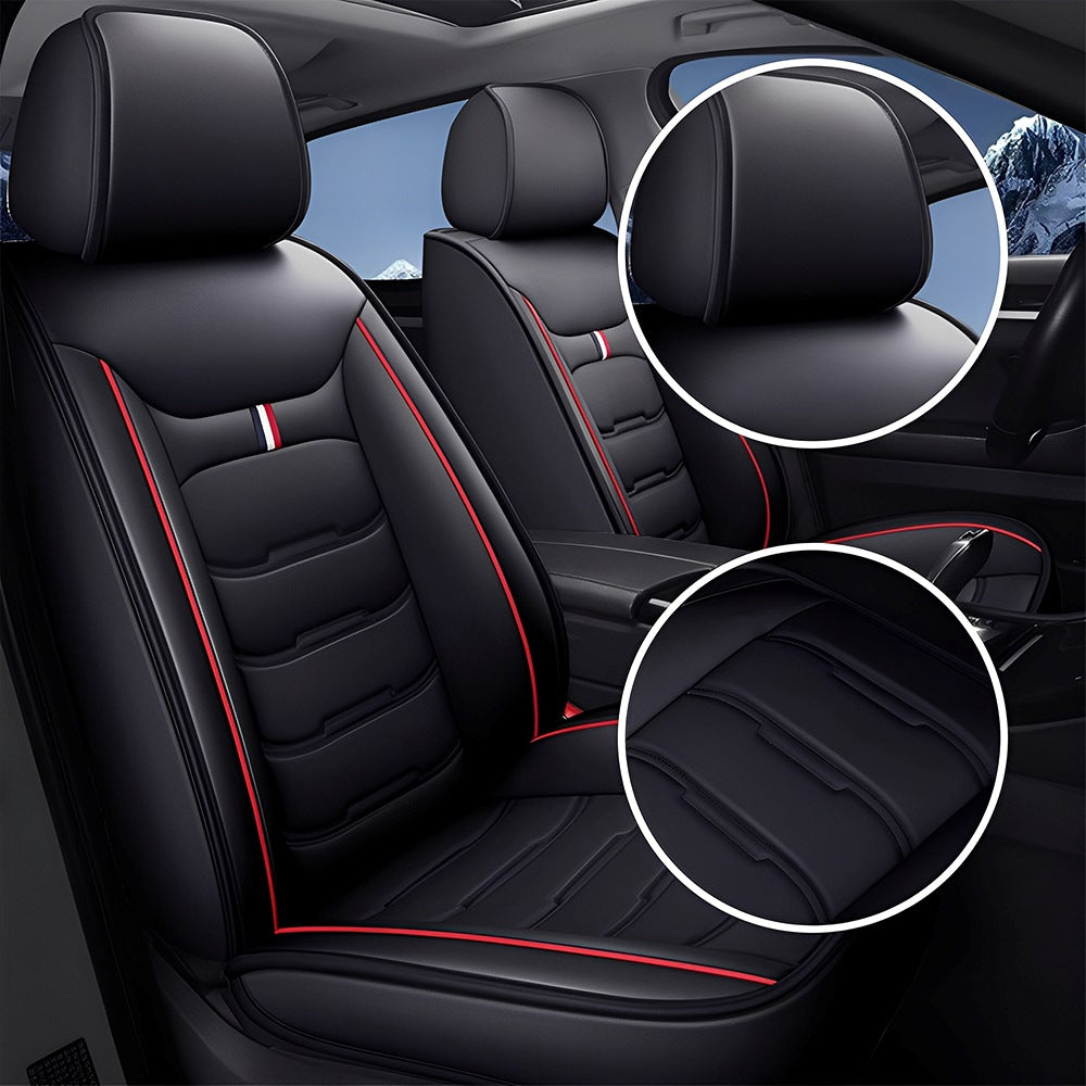 Universal Fit Faux Leather Car Seat Covers – 5-Piece Set, Waterproof, Easy Care for Most Vehicles