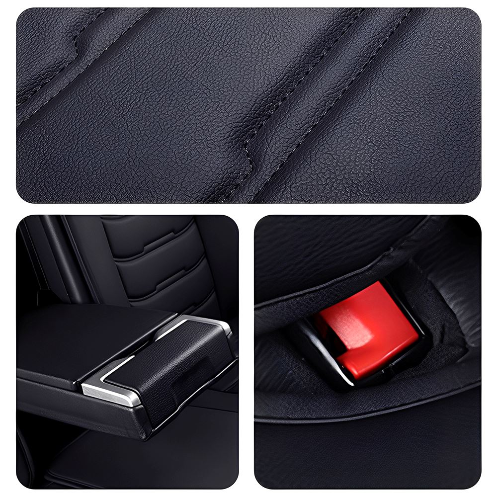 Universal Fit Faux Leather Car Seat Covers – 5-Piece Set, Waterproof, Easy Care for Most Vehicles