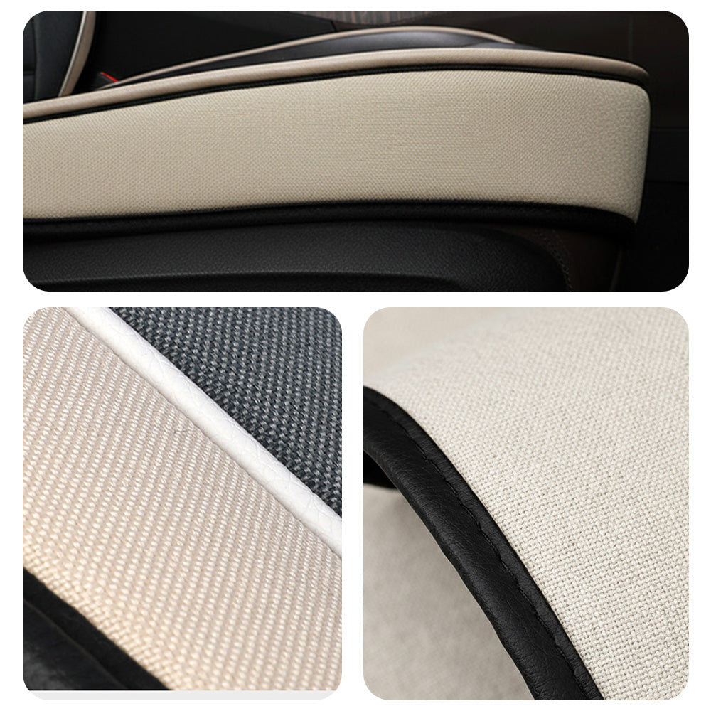 Breathable Linen Car Seat Covers – Universal 5-Seat Full Set for Cars, Trucks & SUVs