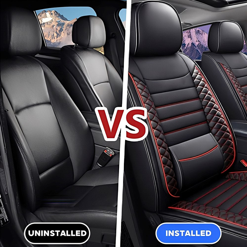 Universal 3D Car Seat Covers Full Set – 5-Piece Faux Leather, Waterproof & Breathable Design