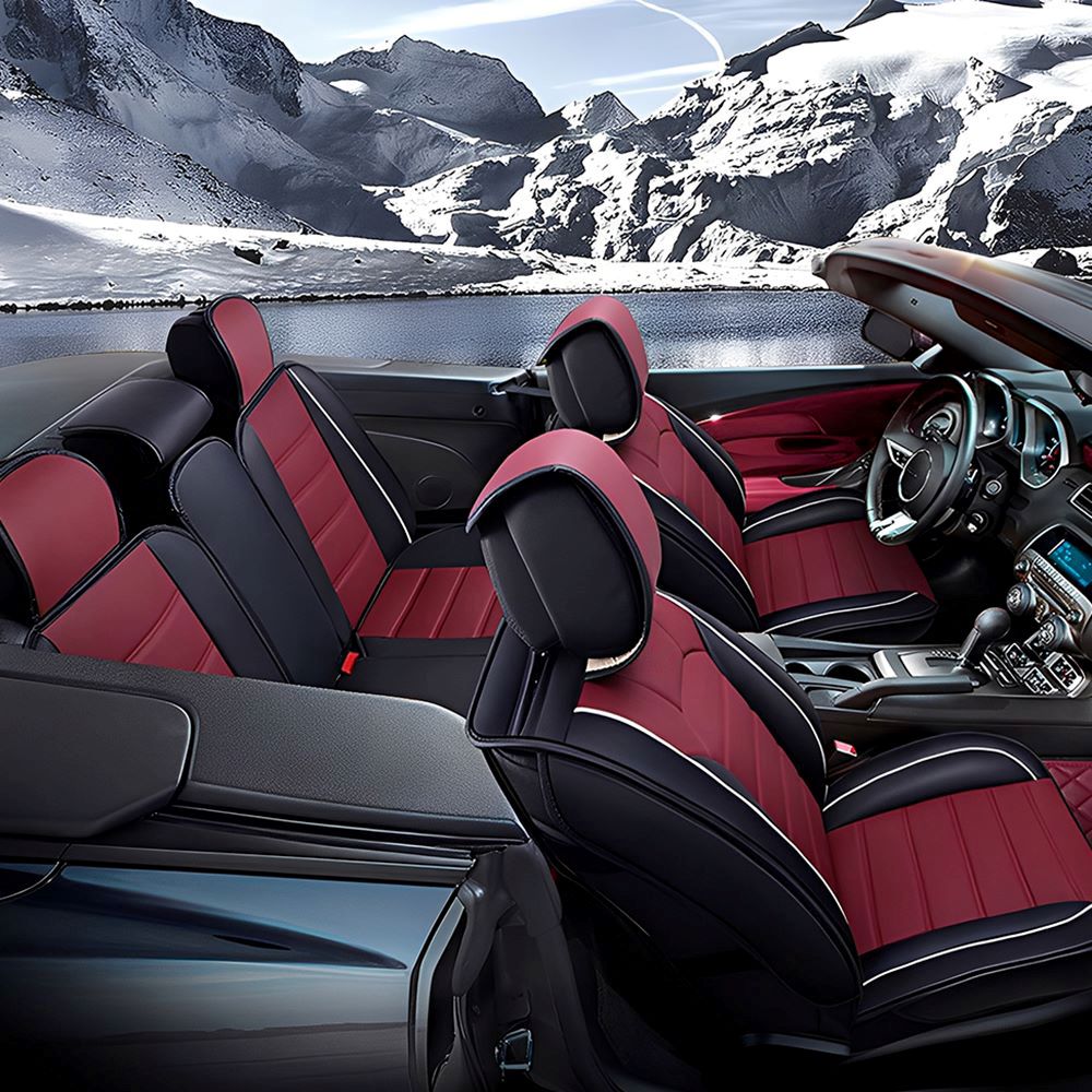 Universal Faux Leather Car Seat Covers – 5-Piece Waterproof Seat Protector Set for Cars, SUVs & Trucks