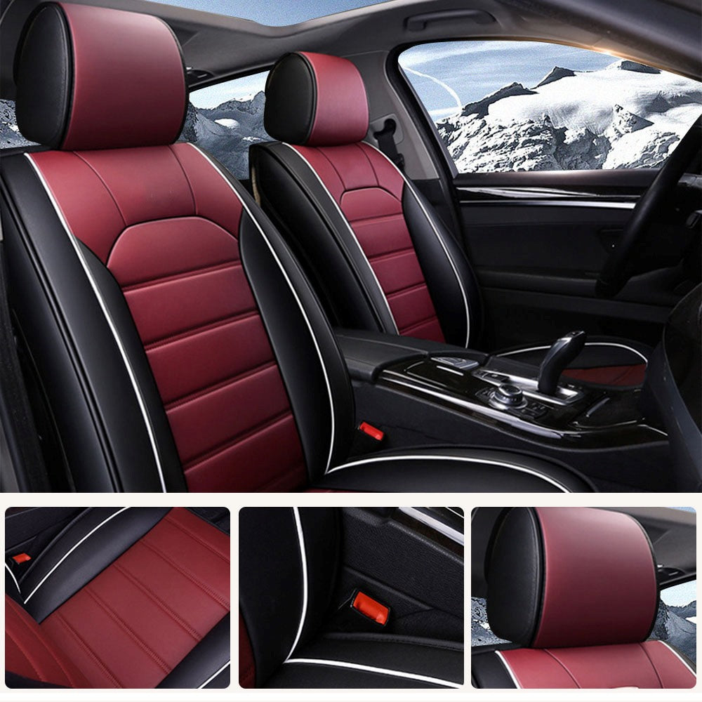 Universal Faux Leather Car Seat Covers – 5-Piece Waterproof Seat Protector Set for Cars, SUVs & Trucks