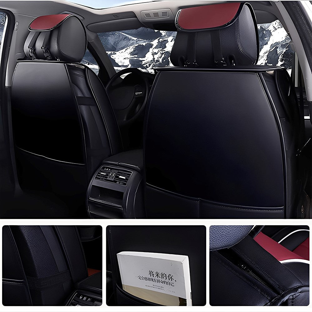 Universal Faux Leather Car Seat Covers – 5-Piece Waterproof Seat Protector Set for Cars, SUVs & Trucks