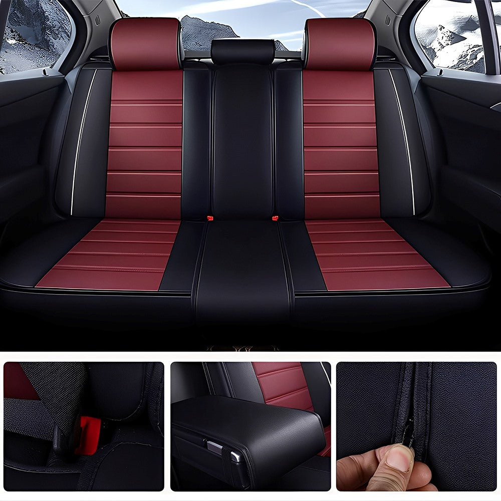 Universal Faux Leather Car Seat Covers – 5-Piece Waterproof Seat Protector Set for Cars, SUVs & Trucks