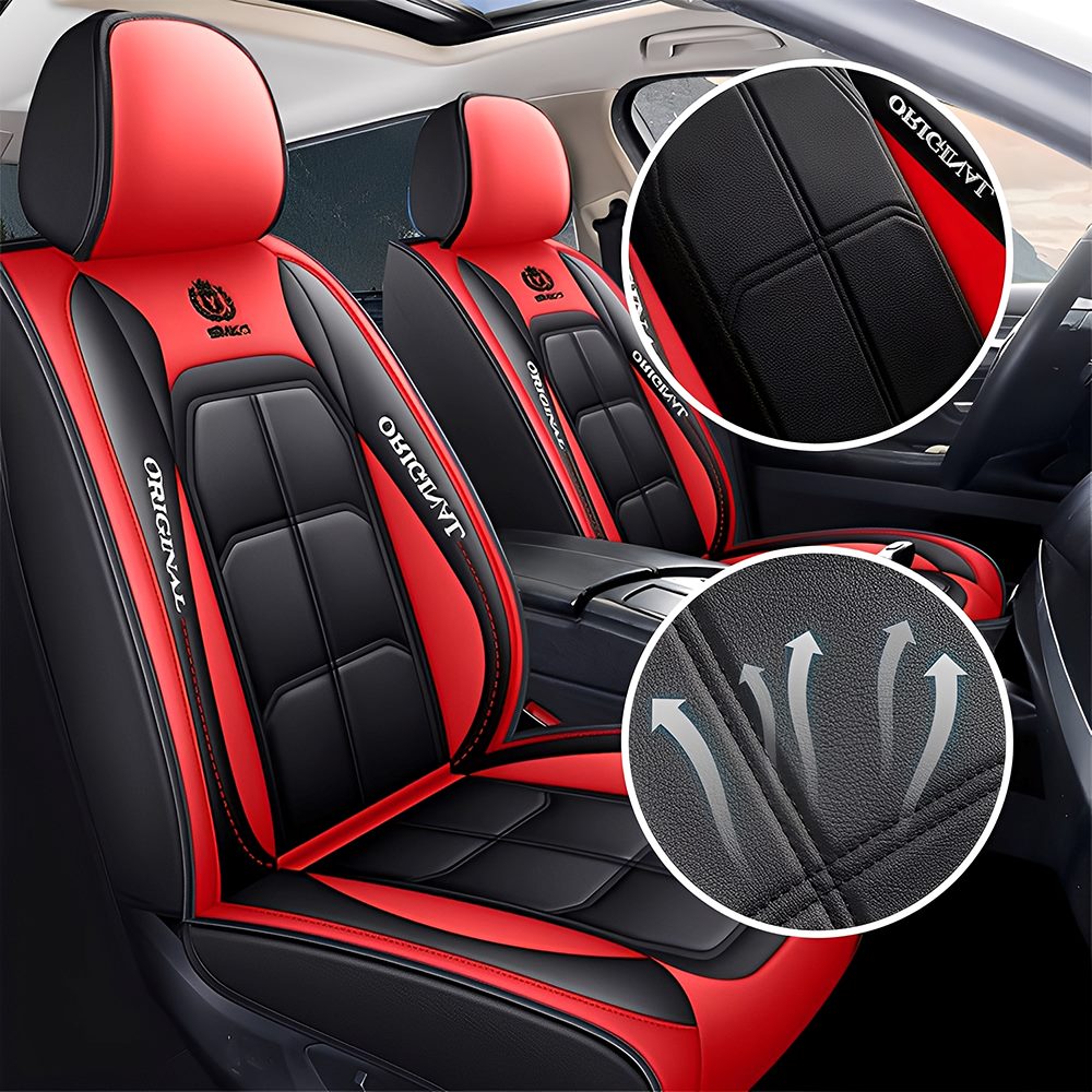 Waterproof Faux Leather Car Seat Covers – 5-Piece Universal Fit for Cars, SUVs & Trucks
