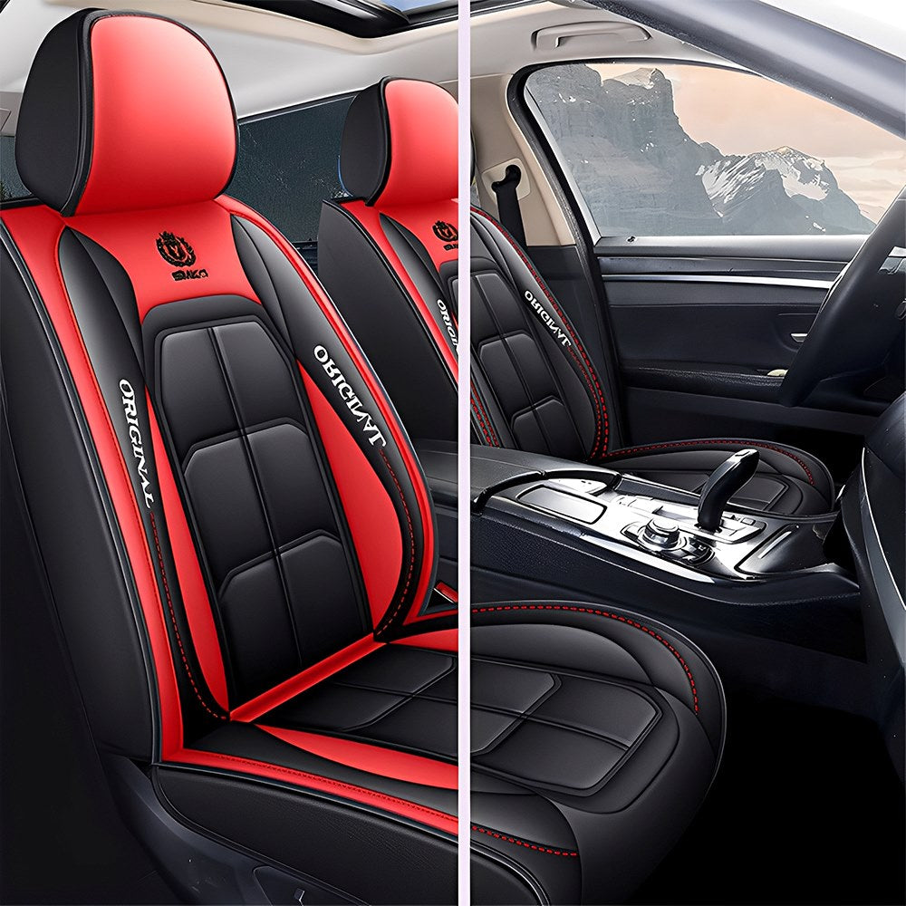 Waterproof Faux Leather Car Seat Covers – 5-Piece Universal Fit for Cars, SUVs & Trucks