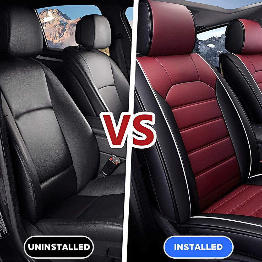 Universal Faux Leather Car Seat Covers – 5-Piece Waterproof Seat Protector Set for Cars, SUVs & Trucks