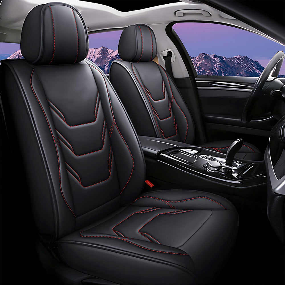 Universal Fit Car Seat Covers Full Set – Waterproof Scratch-Resistant Faux Leather for Cars & Pickups