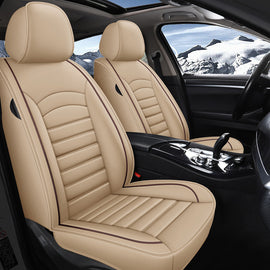 Amancarport Universal Leather Car Seat Covers – 5-Seat Full Set, Waterproof & Luxurious Fit for Most Vehicles