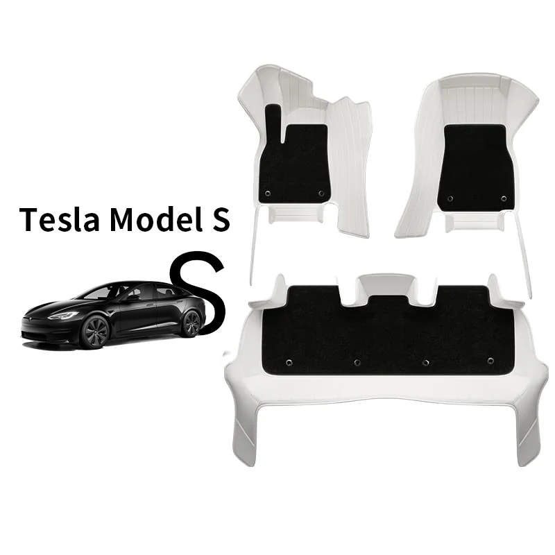 Special for Tesla Model S Leather Floor Mat Fully Surrounded By All-Weather Floor Mat