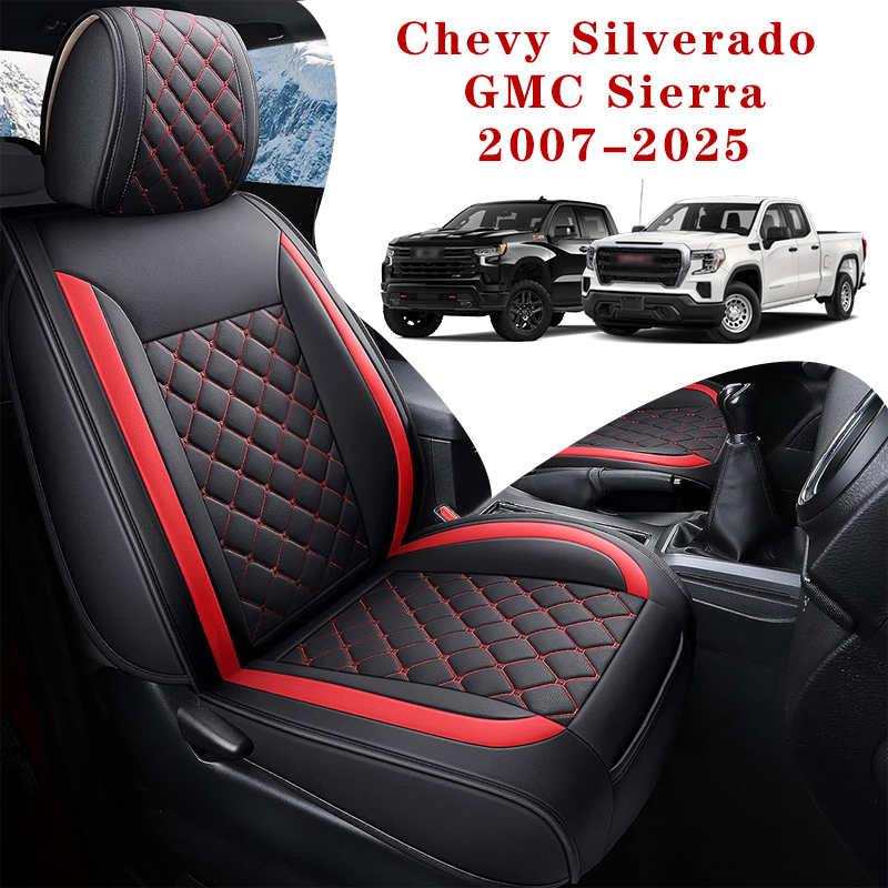 Custom Leather Seat Covers for Chevy Silverado & GMC Sierra (2007-2025) – Perfect Fit for 1500, 2500HD, 3500HD