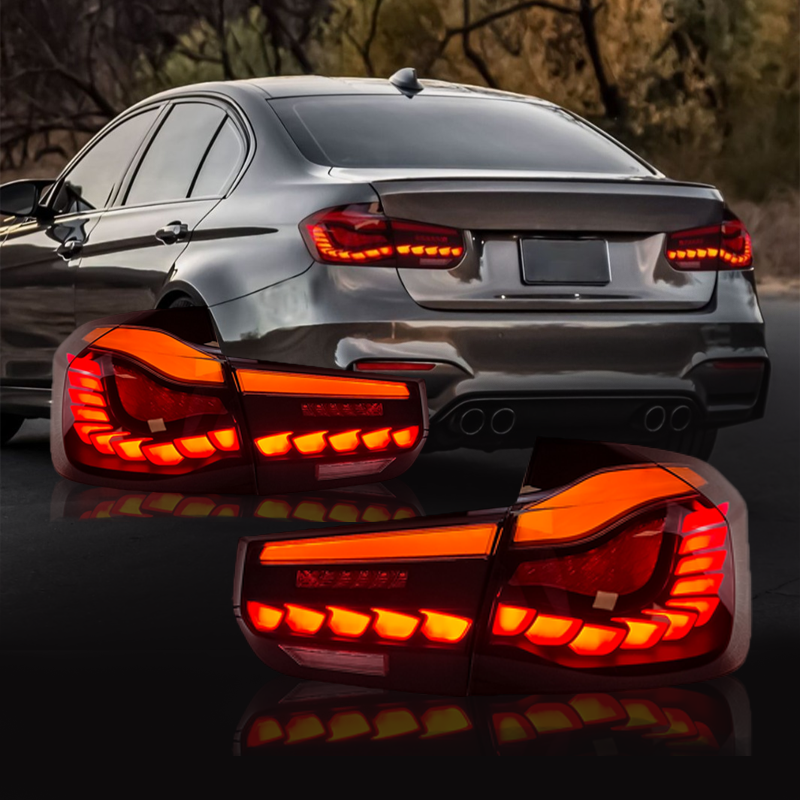 Suitable for BMW 3 Series/M3 (2013-2018, F30/F35) LED Dragon Scale Tail Light Assembly