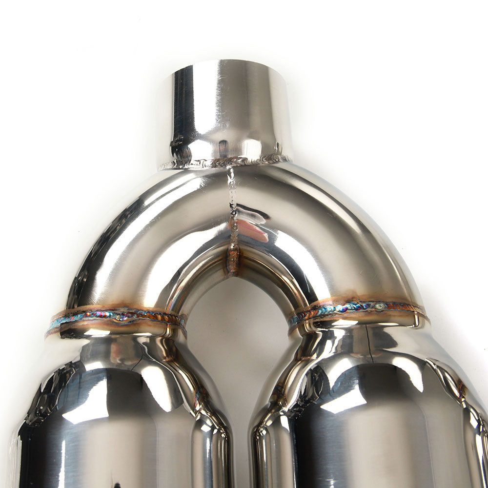 Dual Slant-Cut Stainless Steel Exhaust Tip – 10" Long Blue, Black, Silver Universal Bolt-On Exhaust Pipe